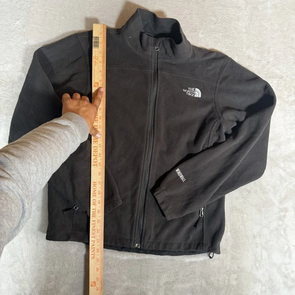 The North Face Mens WindWall Softshell Jacket Black Full Zip Size Small Fleece